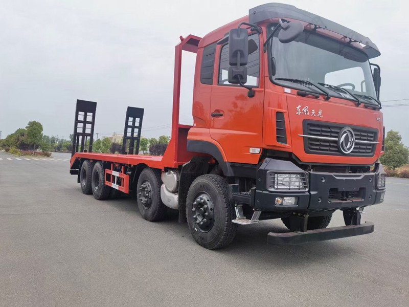國六東風(fēng)天龍前四后八平板運(yùn)輸車，挖機(jī)拖車價(jià)格